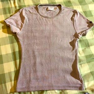 Guess trippy pinstripe ribbed tee shirt